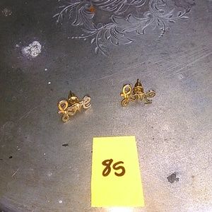 gold love earring studs